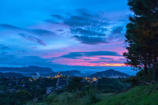 Lever Soleil Dessus Wat Phachonkeaw Khao Kho Phetchabun Province Thailand — Photo