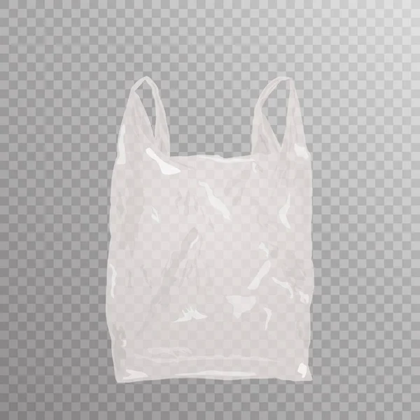 Realistic plastic bag on transparent bakground — Stock Vector