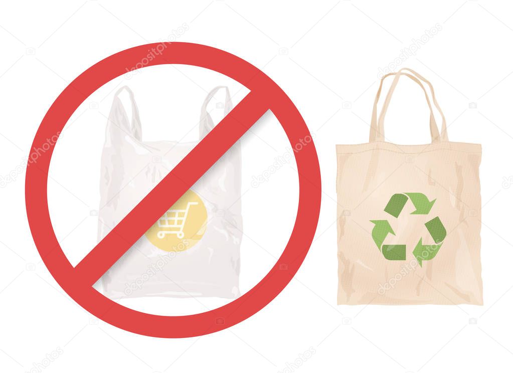 Reusable cloth bag instead of plastic bag