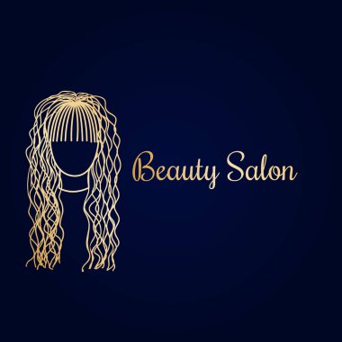 Güzellik Salonu logo doodle çizimi güzel saç modeli ile