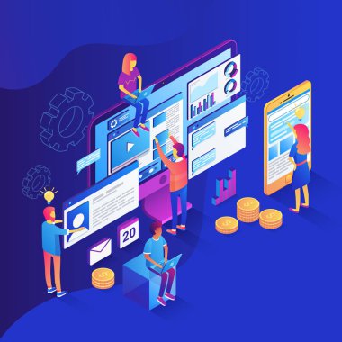 SEO analiz ve optimizasyon illüstrasyon