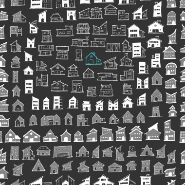 Evin karalaması kusursuz bir arka plan. Tahtaya el çizimi çizimi vektörü çiziliyor