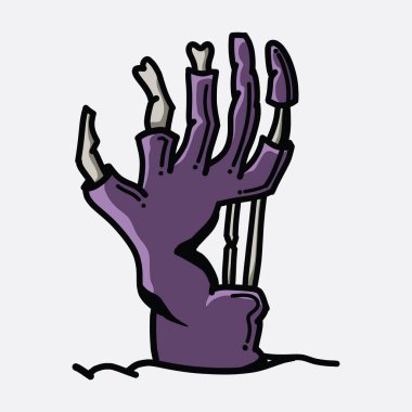 Zombi el karalama renk vektör simgesi. Çizim çizimi el çizimi çizimi çizimi.