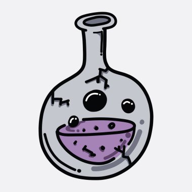 Test tüpü karalama renk vektör simgesi. Çizim çizimi el çizimi çizimi çizimi.