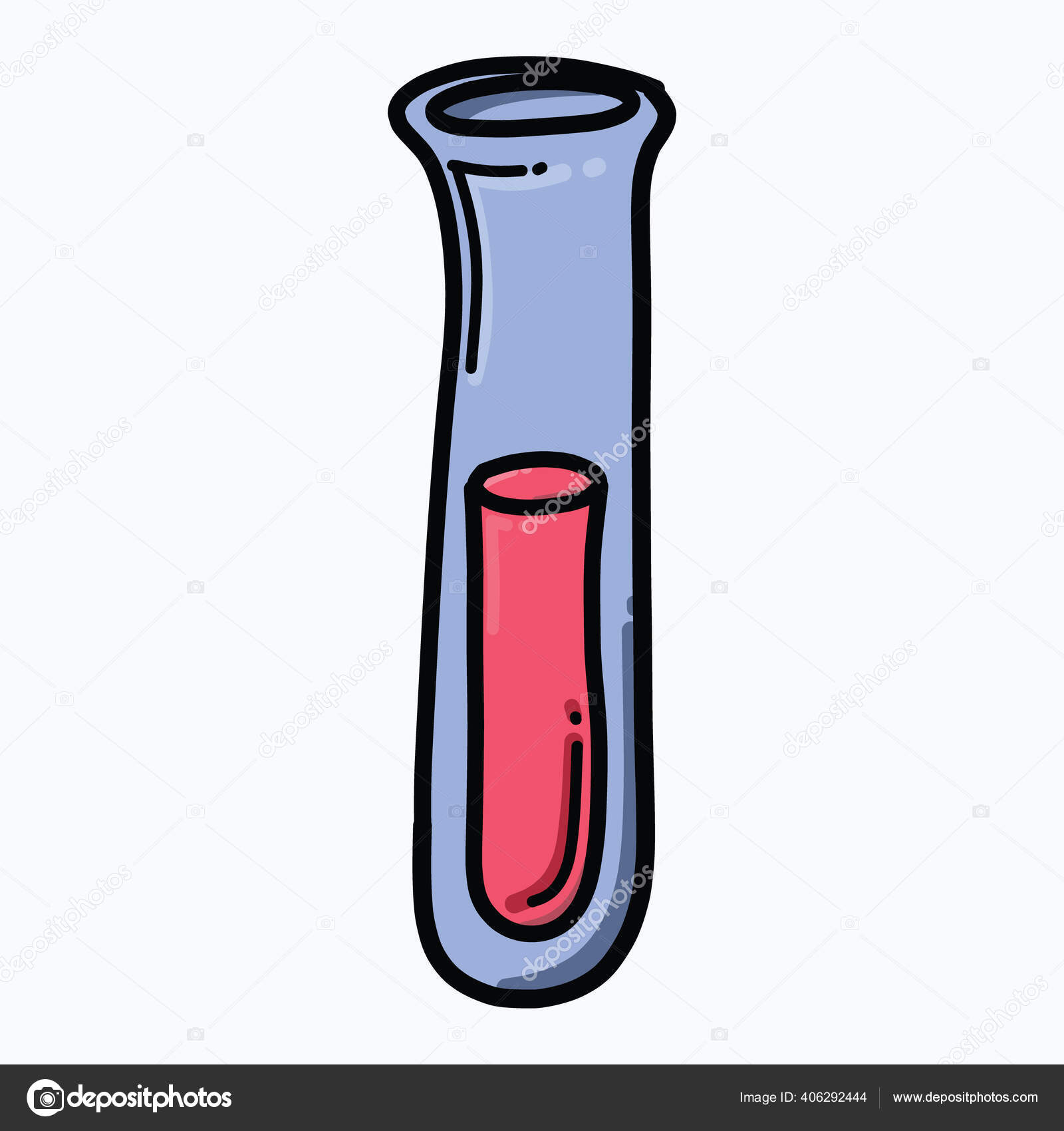 Test Tube Doodle Color Vector Icon Drawing Sketch Illustration Hand Stock Vector Image by
