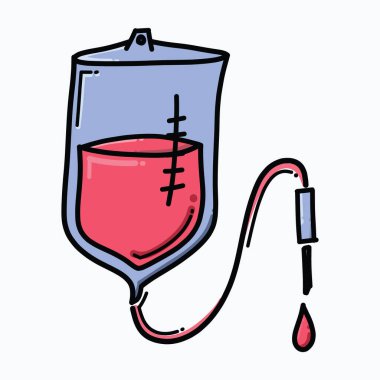 Kan torbası karalama renk vektör simgesi. Çizim çizimi el çizimi çizimi çizimi.