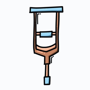 Koltuk değnekleri karalama renk vektörü simgesi. Çizim çizimi el çizimi çizimi çizimi.