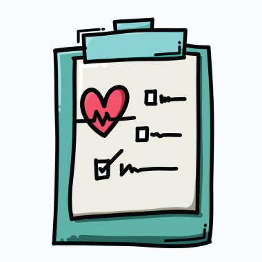 Kontrol listesi karalama renk vektörü simgesi. Çizim çizimi el çizimi çizimi çizimi.