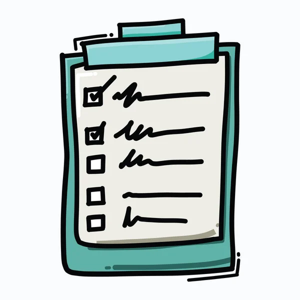 Kontrol listesi karalama renk vektörü simgesi. Çizim çizimi el çizimi çizimi çizimi.