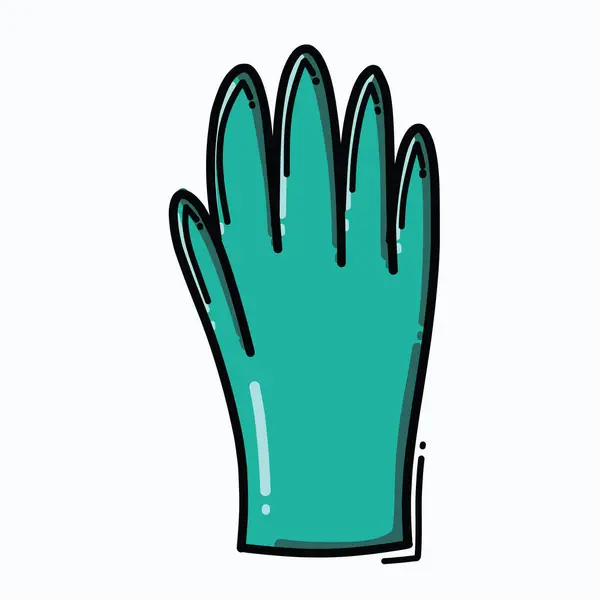 Glove Doodle Color Vector Icon Drawing Sketch Illustration Hand Drawn — Stock Vector