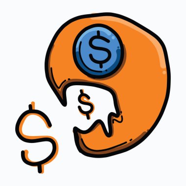 Para ye. Renk vektör simgesi karala. Çizim çizimi el çizimi çizimi çizimi.