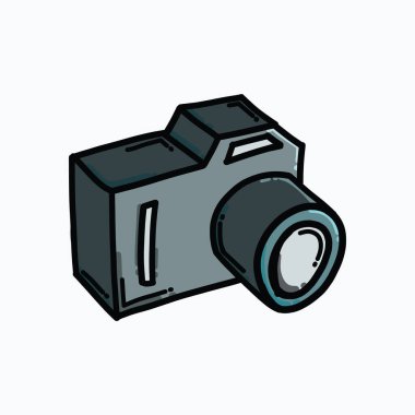 Kamera rengi vektör simgesi. Çizim çizimi el çizimi çizimi çizimi.