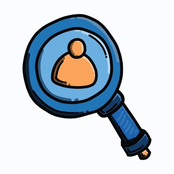 Magnifying glass doodle color icon drawing sketch Vector Image