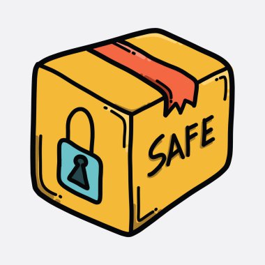 Kutu kilidi renk vektör simgesi. Çizim çizimi el çizimi çizimi çizimi.