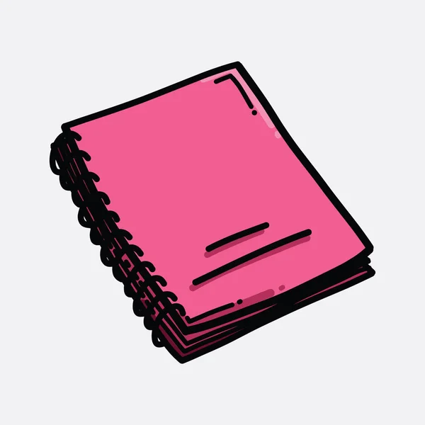 Cuaderno Icono Vector Color Dibujo Boceto Ilustración Dibujado Mano Línea — Archivo Imágenes Vectoriales