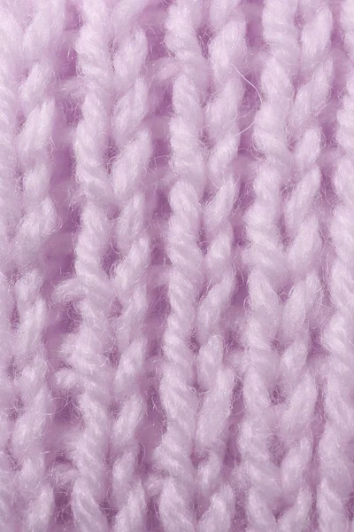 Lilac Wool Knitting Texture Vertical Weaving Crochet Detailed Rows Sweater — Stock Photo, Image