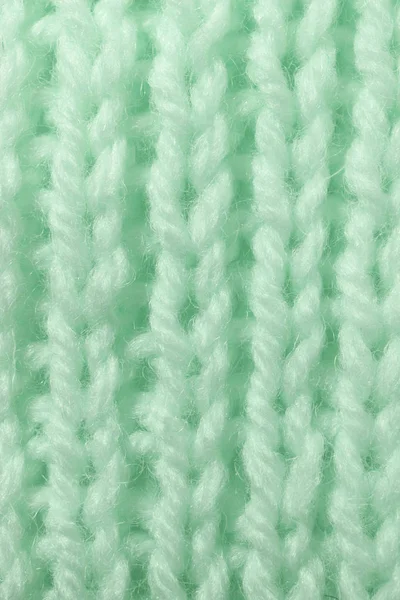 Világos Zöld Gyapjú Kötés Textúra Függőleges Egész Szövés Horgolt Részletes — Stock Fotó