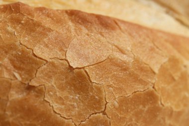 Kabuk ekmek yiyecek arka plan. Makro bakış.