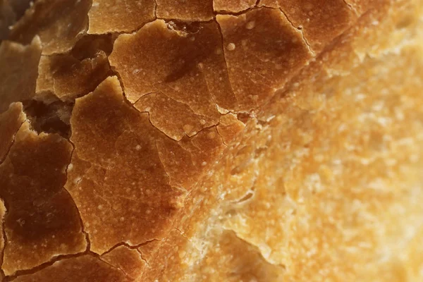 新鲜的法国面包皮壳面包食品背景 宏特写镜头 — 图库照片