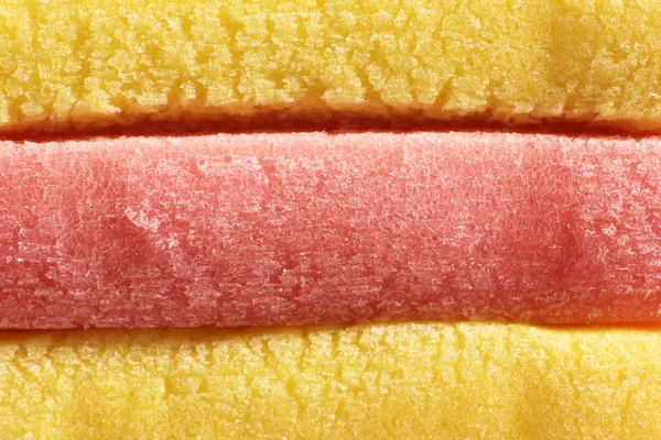 Żółty Jasny Czerwony Kolorowy Bubble Gum Tekstury Gummy Tło Zachwycający — Zdjęcie stockowe