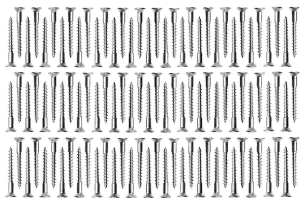 Zilveren Schroeven Textuur Bouw Gereedschap Apparatuur Achtergrond — Stockfoto