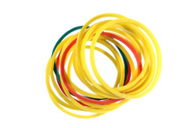 Çeşitli ileti örneği kauçuklar arka planı. Para için diş etleri. İş ofis ekipmanları kavramı. Makro bakış.