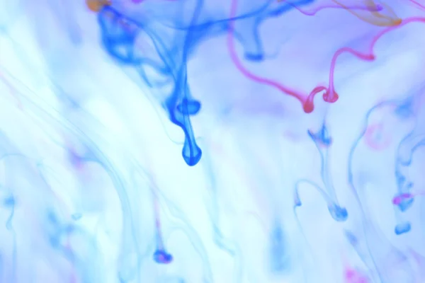 Colored Underwater Paint Drops Dynamic Motion. Soft Ambient Background.