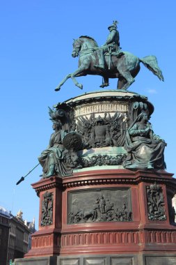 Nicholas ilk anıt. Rusya İmparator'a. Isaac Meydanı. St. Petersburg.