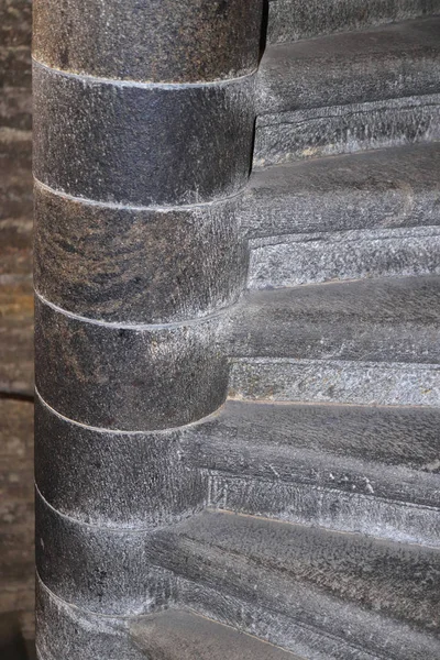 The foundation of a stone staircase to the colonnade of St. Isaac's Cathedral.