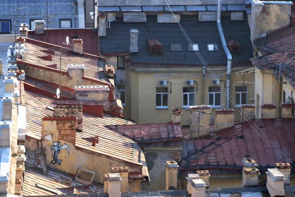 Saint Petersburg Αρχιτεκτονική Στέγες Των Κτιρίων — Φωτογραφία Αρχείου