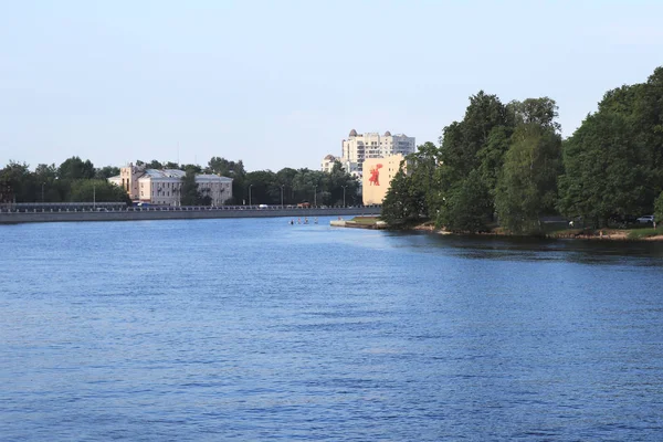 Big Nevka Rzeka Nasypu Gród Panoramę Miasta Wyspa Elagin Architektury — Zdjęcie stockowe