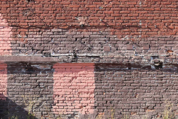 Kırmızı Tuğla Duvar Doku Beton Blok Duvar Arka Plan — Stok fotoğraf