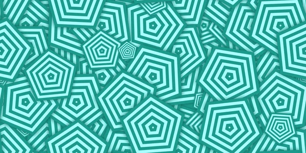 Pentagones Turquoise Polygones Concentriques Milieux Compositions Psychédéliques Hypnotiques Sans Couture — Photo