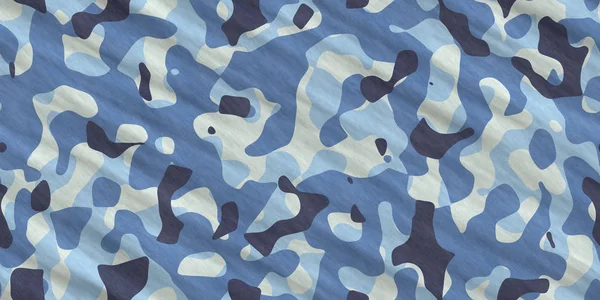 Fondo Camuflaje Del Ejército Azul Armada Militar Camuflaje Ropa Textura — Foto de Stock