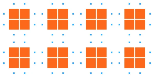 Orange Blue Cell Checks Background. Seamless Checkered Picnic Tablecloth Texture. Classic Plaid Geometric Checks.
