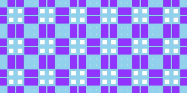Blue Violet Cell Checks Background. Seamless Checkered Picnic Tablecloth Texture. Classic Plaid Geometric Checks.