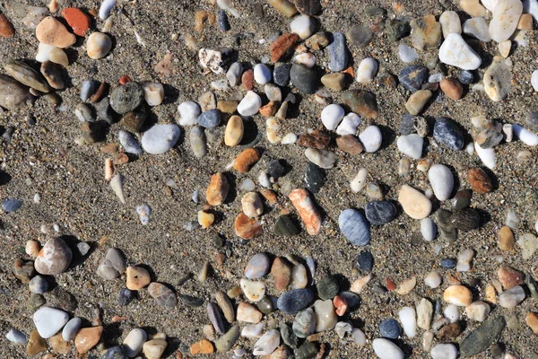 Kieselsteine Auf Nassem Sand Strandsteine Auftauchen Marine Mineralische Schönheit Harmonie — Stockfoto