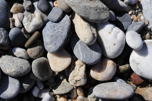 Havet Pebble Kullerstenar Konsistens Stranden Stenar Yta Marin Mineral Beauty — Stockfoto