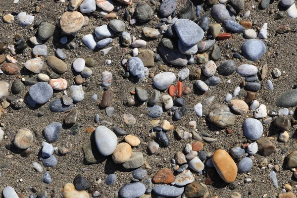 Spiaggia Sabbia Con Ciottoli Texture Spiaggia Alanya Turchia — Foto Stock