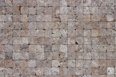 Kare taşlar arka plan yüzey. Traverten duvar kaplama duvar doku döşer.