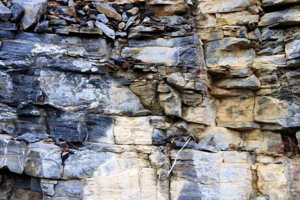 Berg Som Bakgrund Layered Rock Textur — Stockfoto