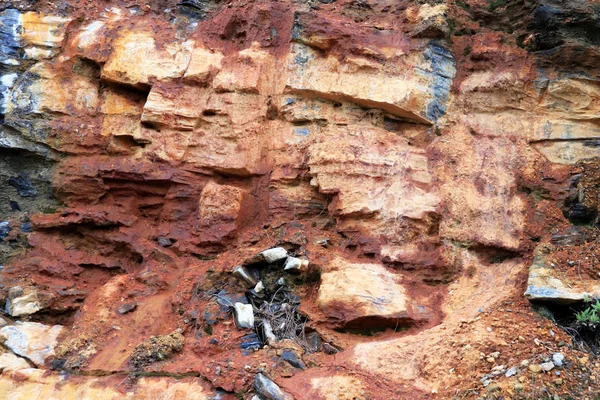 Rustika Layered Rock Konsistens Mountain Mönster Bakgrund — Stockfoto