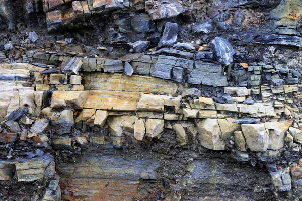 Layered Rock Konsistens Mountain Mönster Bakgrund — Stockfoto