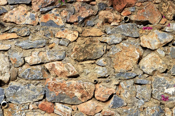 Grov Sten Bakgrund Rocky Murverk Kullerstenar Beklädnad Vägg Textur — Stockfoto