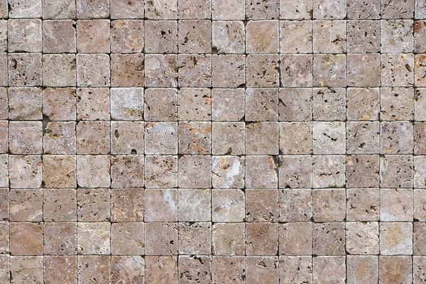 Traverten duvar kaplama duvar doku döşer. Kare taşlar arka yüzey.