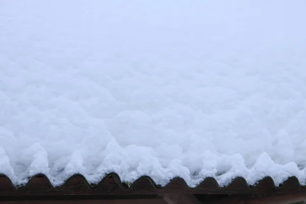 Slate Roof Snow — Stock Photo, Image
