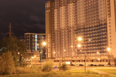 Uyuyan çeyrek gece ışık cityscape pozlama gecikme.