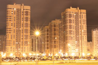 Uyuyan çeyrek gece ışık cityscape pozlama gecikme.