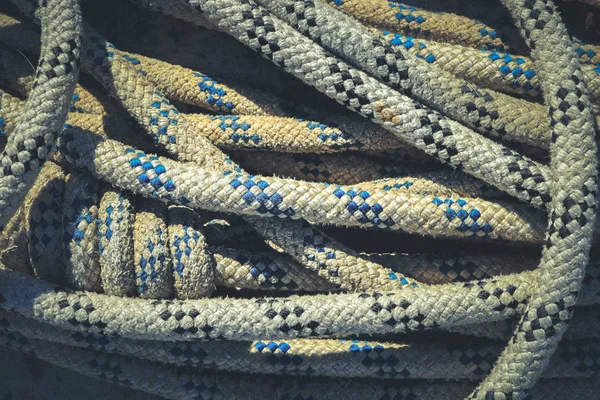 Verfrommeld overschrijding van touwen textuur. — Stockfoto