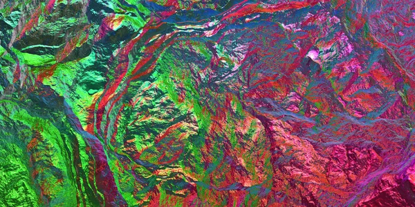 Colored light on textured surface. Chameleon stone rock surface texture. Holographic gradient background.